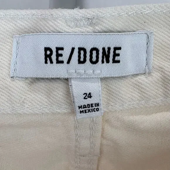 RE/DONE Size 24 Button Fly Mid Rise Jeans Vintage Off White - Picture 3 of 9